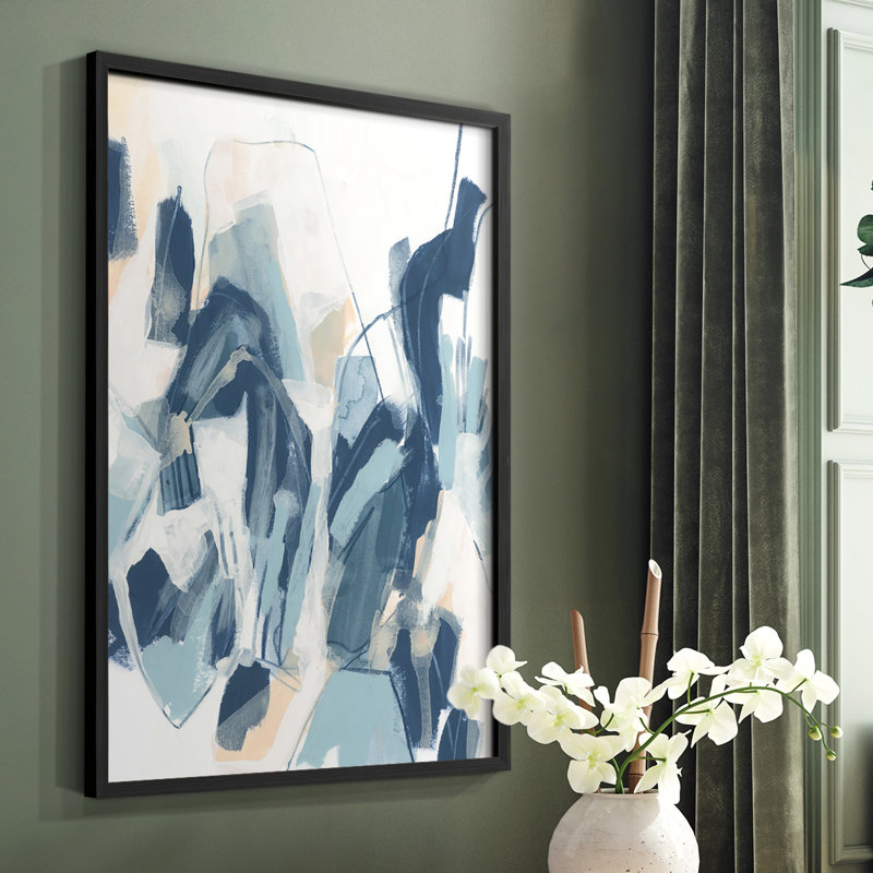 «Interlocking Melody II», reproduction encadrée - bois massif, Noir, H 10 po x l 8 po