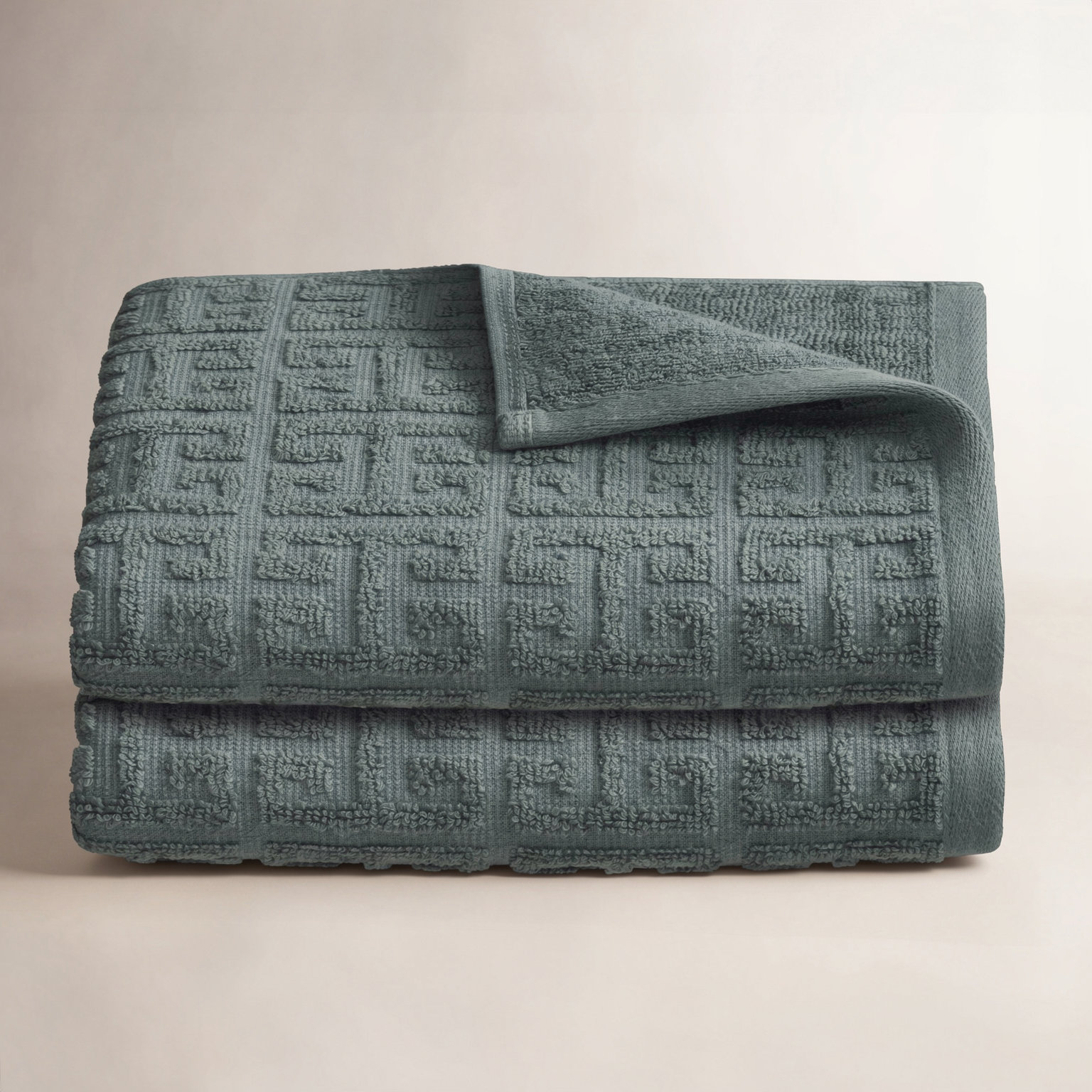 Martex Arcadia 2-Piece Geometric Hand Towel Set, Slate