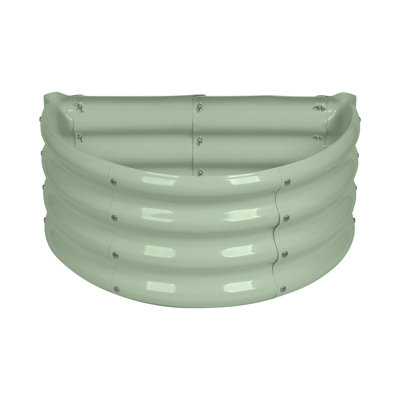 Harbour Housewares - Semicircular Galvanised Steel Raised Garden Bed Planter