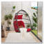 Balancelle PE en rotin, bois et rouge-1041143418-1041143413