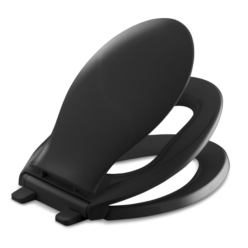 Transitions® Quiet-Close with Grip-Tight Elongated Toilet Seat, Black Black, Non Ready Latch