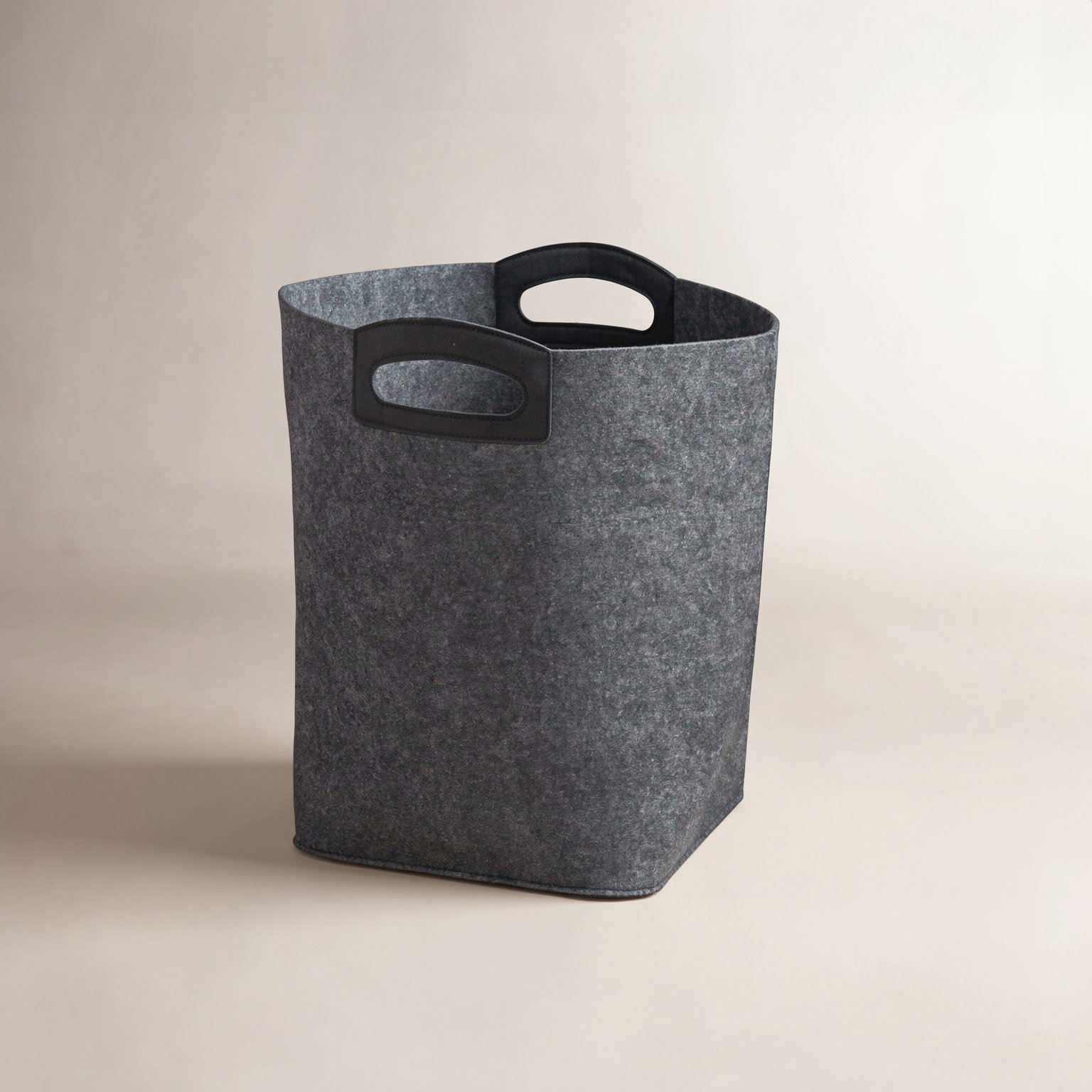 Felt Wool Storage Bin, Black