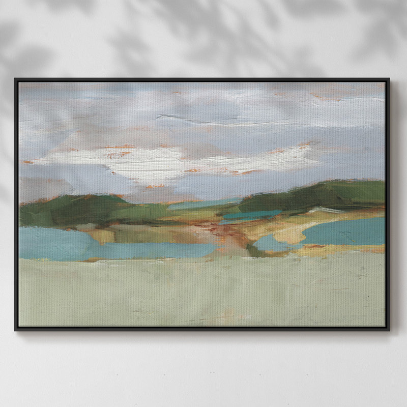 High Noon Vista Study II, H 27 po x l 41 po x P 2 po, Toile avec cadre flottant noir, Non