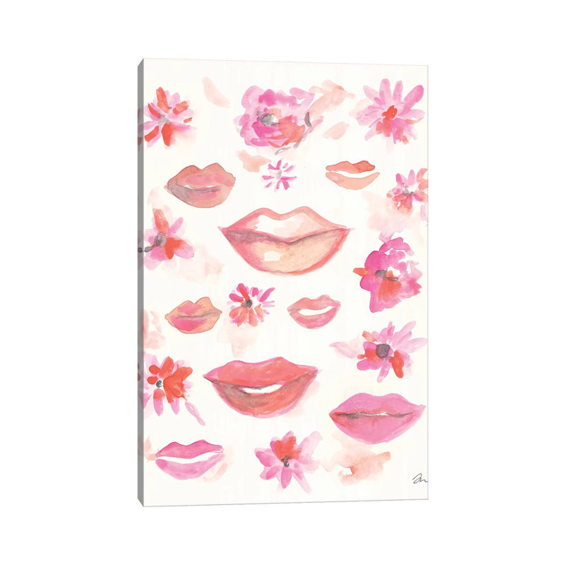 Lips by Jessica Mingo - Print on Canvas, Wrapped Canvas, 66.04cm H x 45.72cm W x 3.81cm D