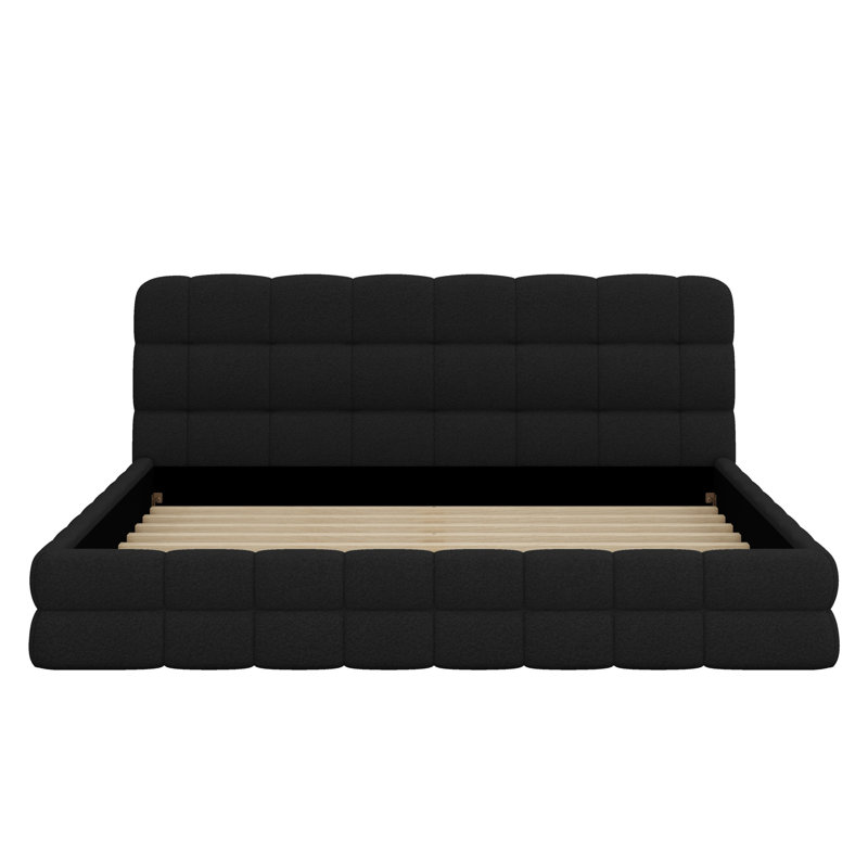 Upholstered Platform Bed, Black