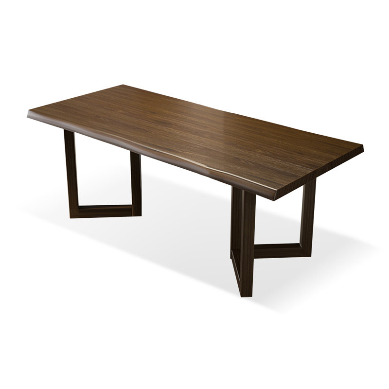 Table de salle à manger en bois massif noisette, H 29,53 po x L 62,99 po x l 31,5 po