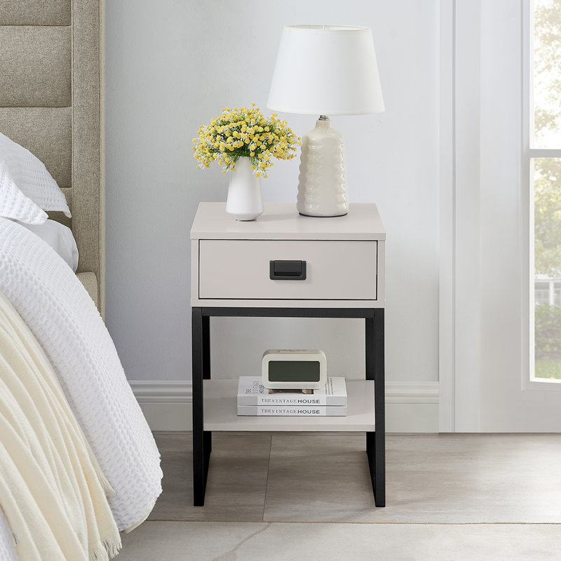 40cm W Metal Bedside Table