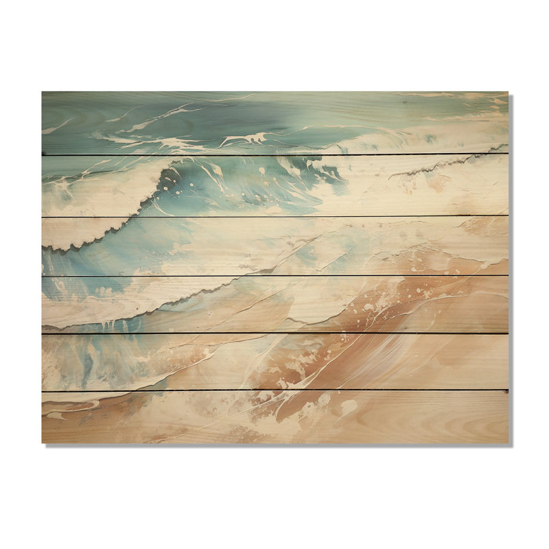 Minimalisme Coastal Beach Fusion - art mural en bois de plage côtière sur bois de pin naturel, H 10 po x l 20 po
