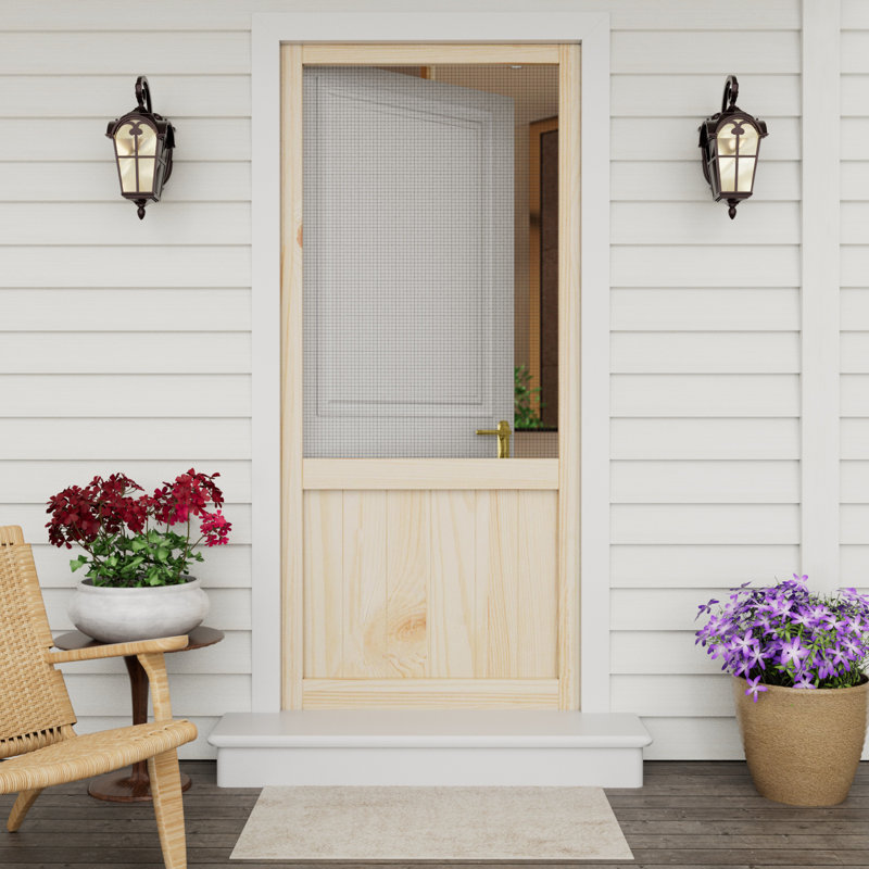 80'' H Solid Pine Fibreglass Screen Doors Slab Door Only, 30" W x 80" H