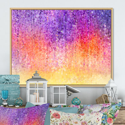 Printemps fleurs mauves Wisteria - reproduction de cadre flottant sur toile