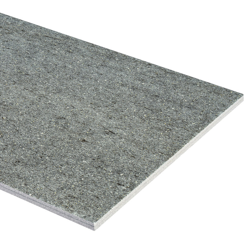 Storm 12'' W x 12'' L Porcelain Stone Look Singular Tile, Steel