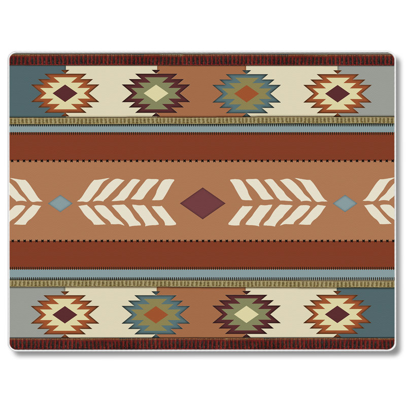 Southwest Vibe Rectangular Tempered Glass Cutting Board 10" x 8"