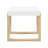 Rectangular End Table With Sled Base White High Gloss And Natural