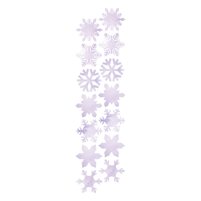 Adhésif décoratif flocons de neige d'hiver, Mauve