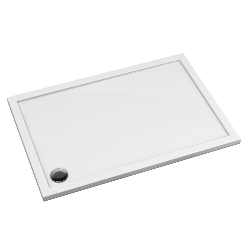 Tipler Plastic Standard Shower Tray - White, 4.5cm H x 100cm W x 70cm D