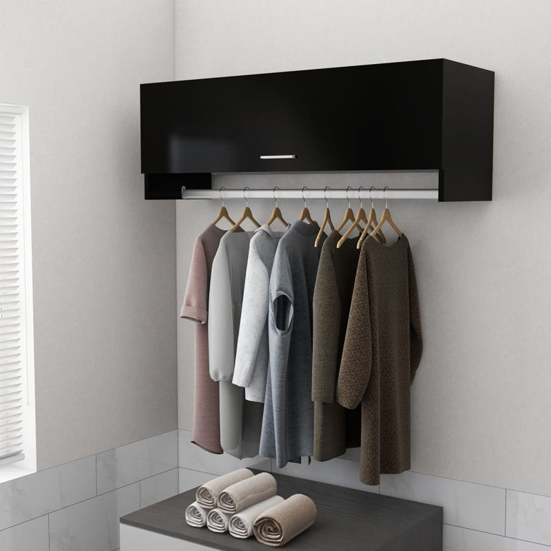 Ayanle 1 Door Wardrobe, 35cm H x 100cm W x 32.5cm D, High Gloss White