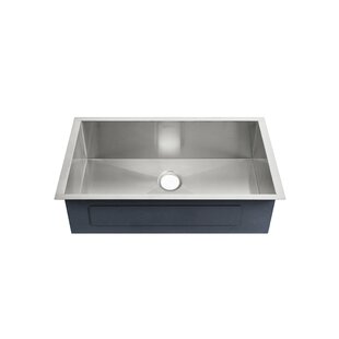 51 Noah's Collection brushed stainless steel commercial double bowl  reversible undermount sink with an integral drain board