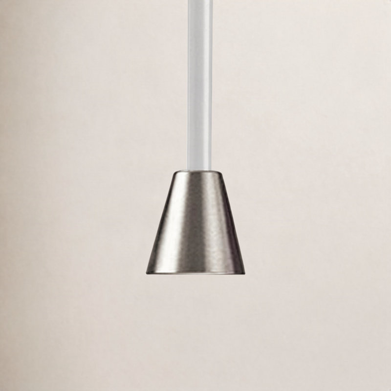 Luminaire suspendu conique à 1 lumière Logan, Rosé brillant, Chrome poli, Incandescente (non incluse)