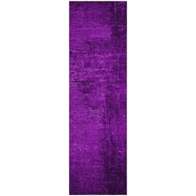 Premium Machine-Washable Mauve Cerrito AMF554 Rug, Tapis de couloir 2 pi 3 po x 7 pi 6 po