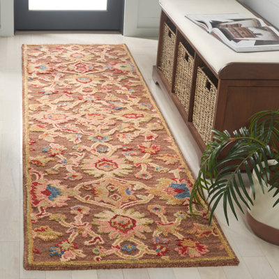 Tapis en coton beige / brun foncé Metro