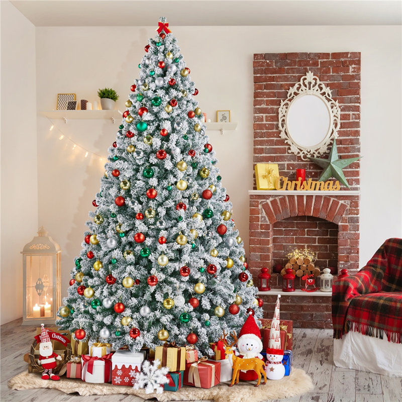 Arbre de Noël artificiel floqué, 9 pi