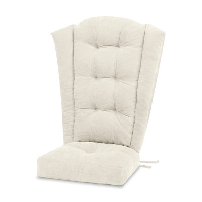 Rocking Chair Cushion - Soft Chenille Fabric Seat Pad with Tufted Design,and Secure Ties, for Rocker Chair and Indoor Glider 19x4 Inch, White