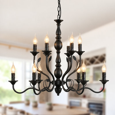 12-Light Dimmable Candle Style Chandelier