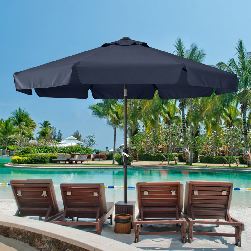Parasol de marché 9 pi Hobert, H 79,9 po x l 90,5 po x P 90,5 po, Bleu marine