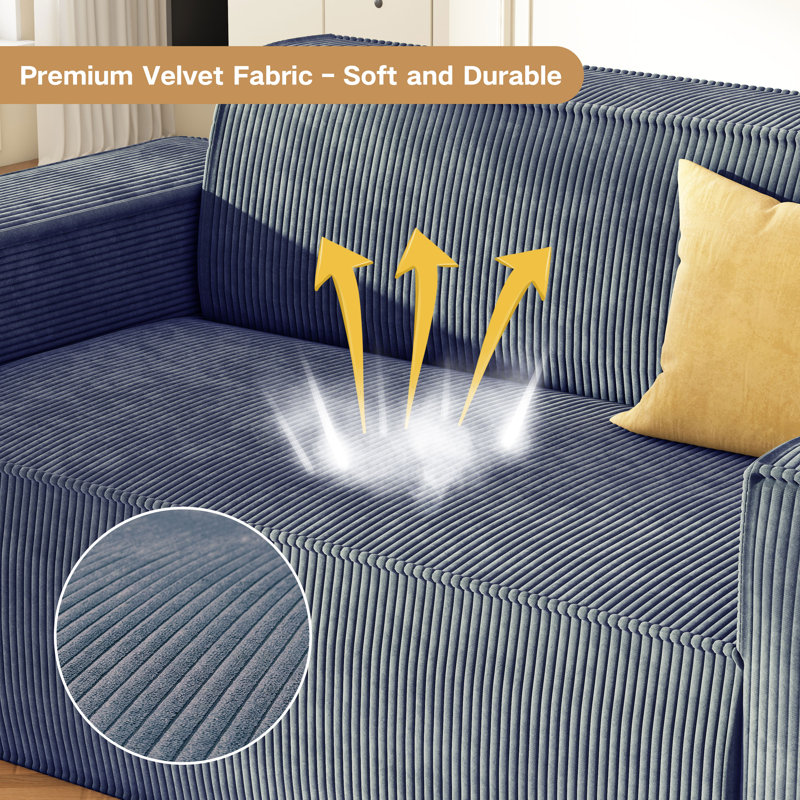 Highgrove Sofa in a Box memory foam sofa without installation and easy to move, deep deep sitting sofa with corduroy sofa for the bedroom office