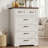 Farmhouse Vertical Dresser With 6 Large Drawers, Tall Storage Dresser With Spacious Drawer Organization, Bedroom Dresser With Sturdy Wood Frame-2143811571