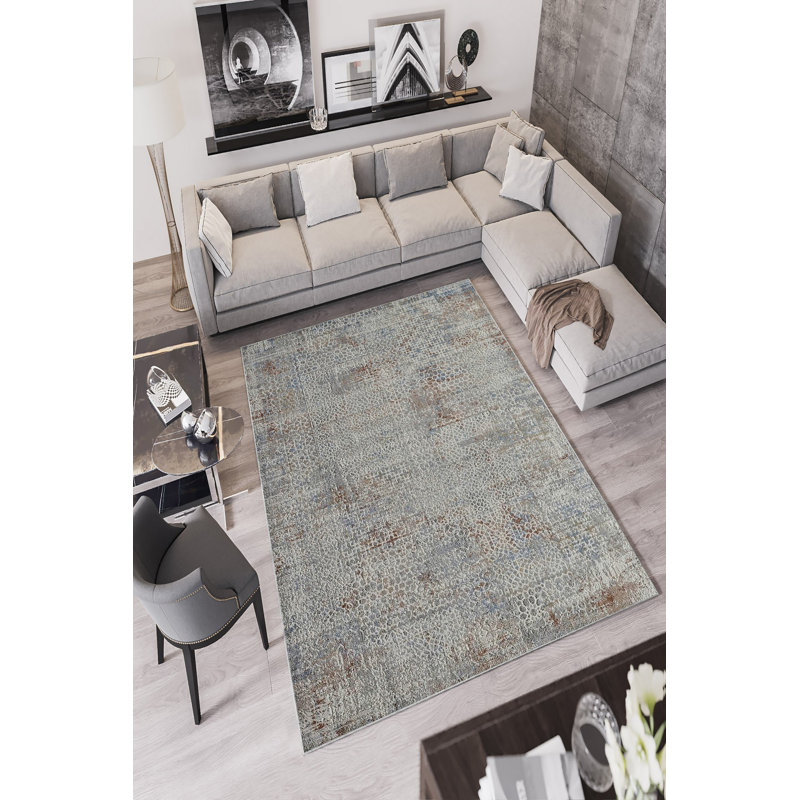 Tapis écologique (2 pi x 3,3 pi), 100% polyester, 650 g / m² | Pois antibactérien et antidérapant en PVC, hauteur des poils: 0,2 po | Lavable à la machine, impression numérique, parfait pour le salon et la chambre à coucher