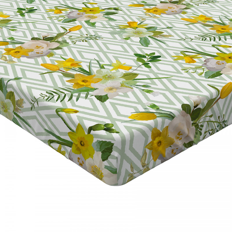 Microfiber Floral Fitted Sheet, Twin XL Fitted Sheet