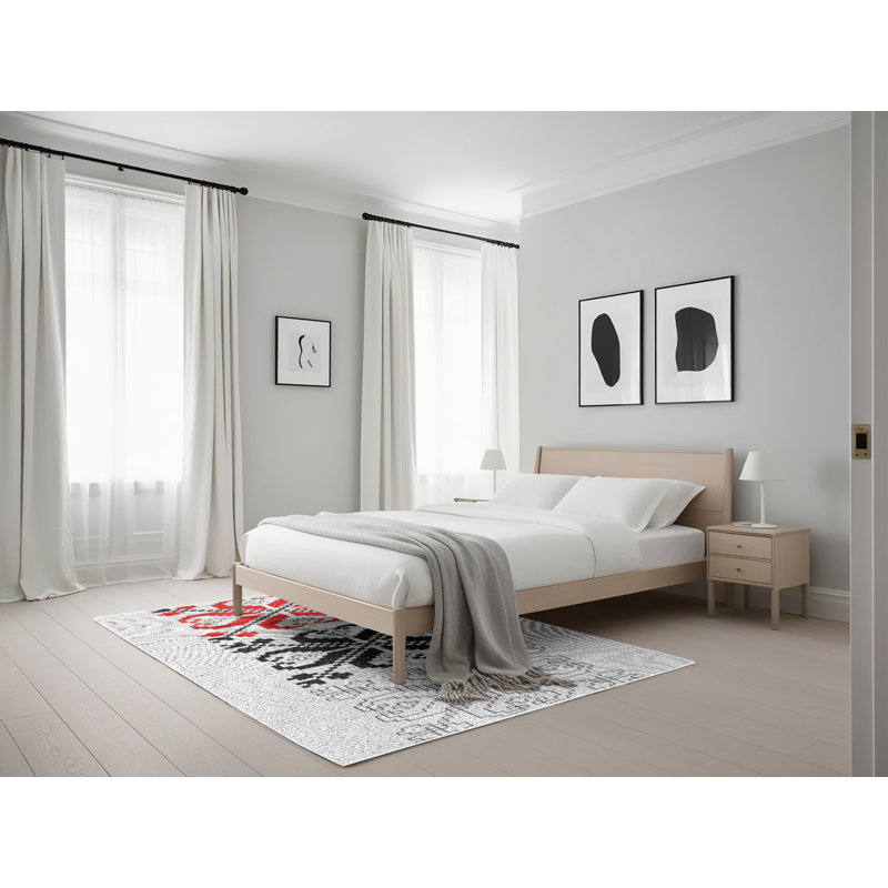 Tapis décoratif damassé noir, Rectangle 5 pi x 7 pi