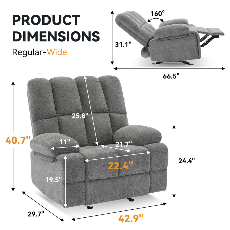 Fauteuil inclinable rembourré Tinela