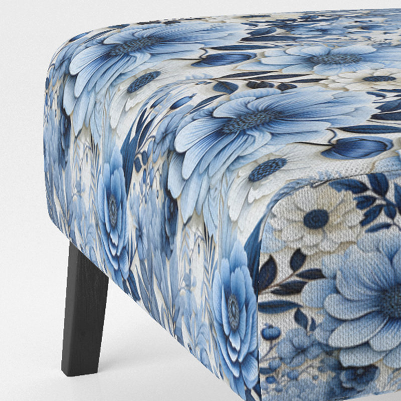 Fauteuil de chambre bleu tapissier à motif excentrique aquarelle bleu II