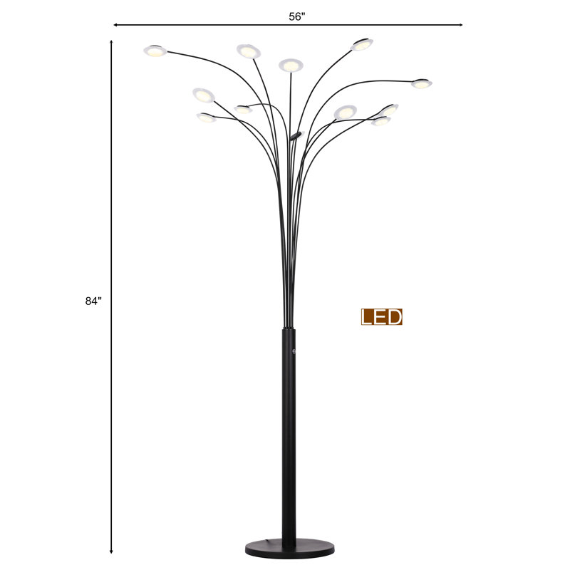 Brinkerhoff 84'' Matte Black LED Tree Floor Lamp