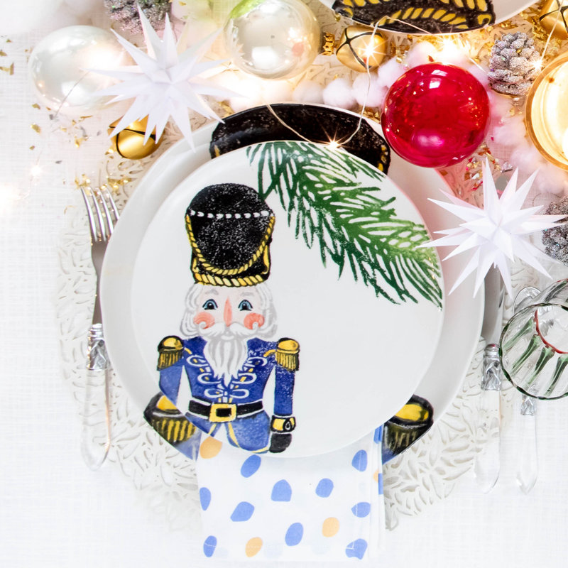 Nutcrackers Salad Plate, Blue