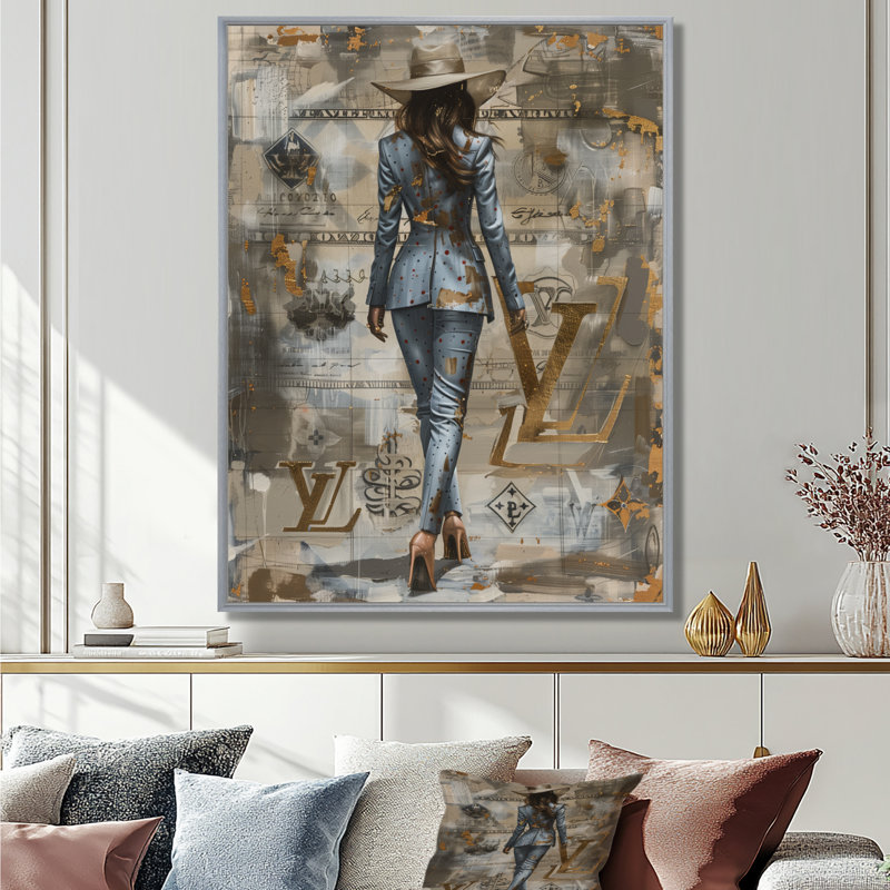 Dessin dessiné vers le luxe, Encadrement argenté, H 32 po x l 16 po