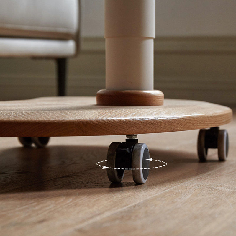 Table d'appoint rectangulaire en bois massif Burlywood+White+acier laminé à froid