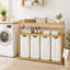 Panier à linge et tablette de rangement en bambou avec panier à linge à 4 compartiments-128582361-138202995