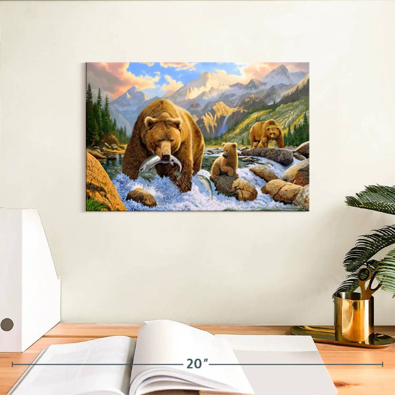 Bear Salmon Fishing, H 8 po x l 12 po