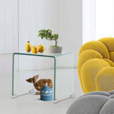 Allson Glass Top End Table