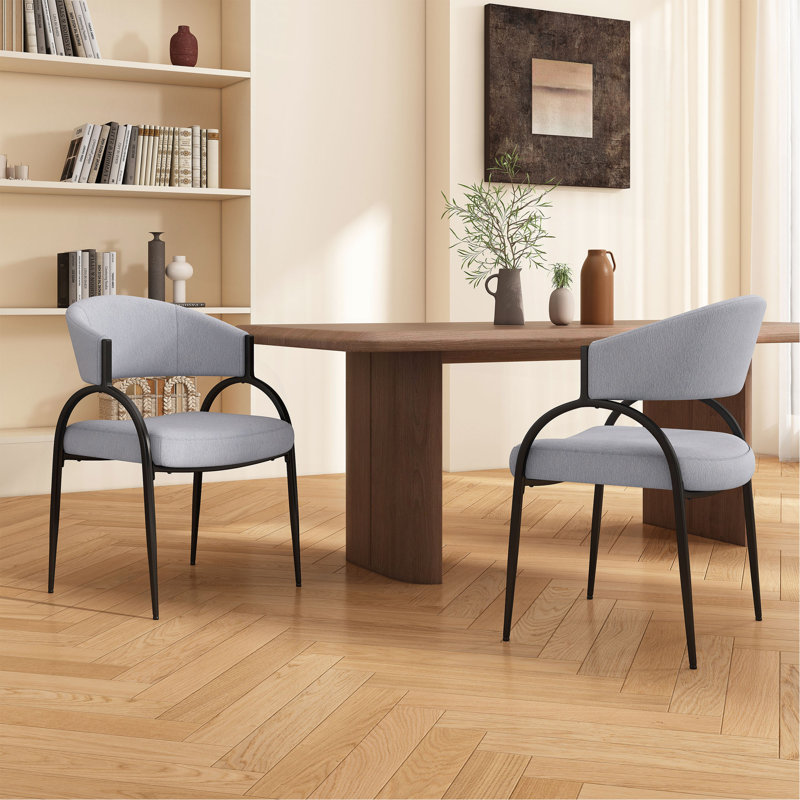 Chaises de salle à manger rembourrées avec pieds en métal (ensemble de 2)