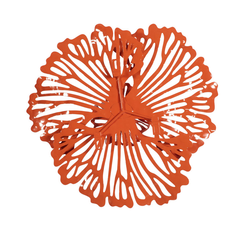 Flower Wall Art Extra Small Metal, Orange