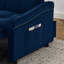 Lit escamotable avec dossier réglable, ports, revêtement en velours bleu pour une vie compacte et confortable, canapé-lit 47 po x 53 po x 31 po, 69 po x 45 po x 16,5 po-1894318183