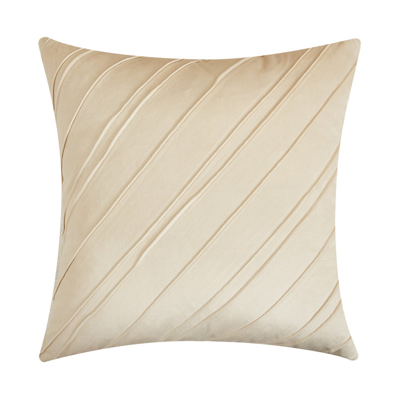 Warisi Velvet Throw Pillow, Pillow Cover Only - No Insert, Cream, 20" x 20"