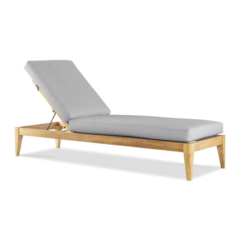 Chaise longue en teck Veluna