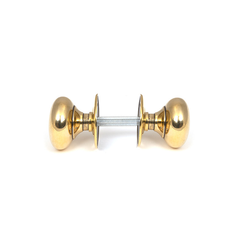 Mushroom Interior Mortise Knobset, Aged Brass