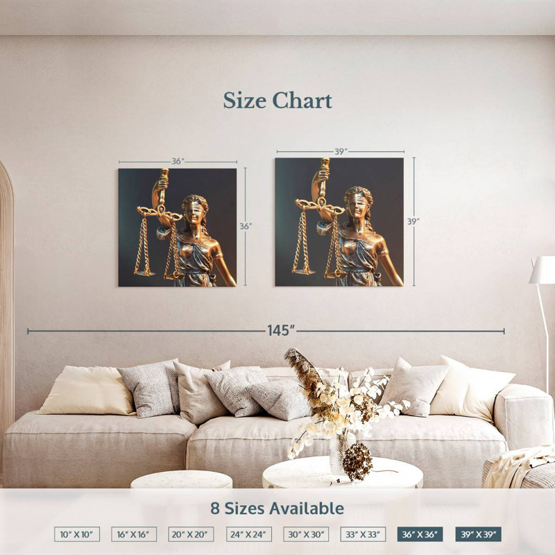 Statue Alcaraz Lady Justice, H 39 po x l 39 po