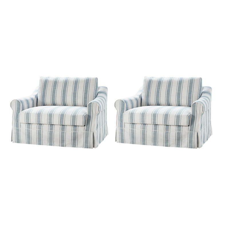 Fauteuil surdimensionné à housse de coussin avec coussin en plumes Estevan l 50,75 po (ensemble de 2), Languette